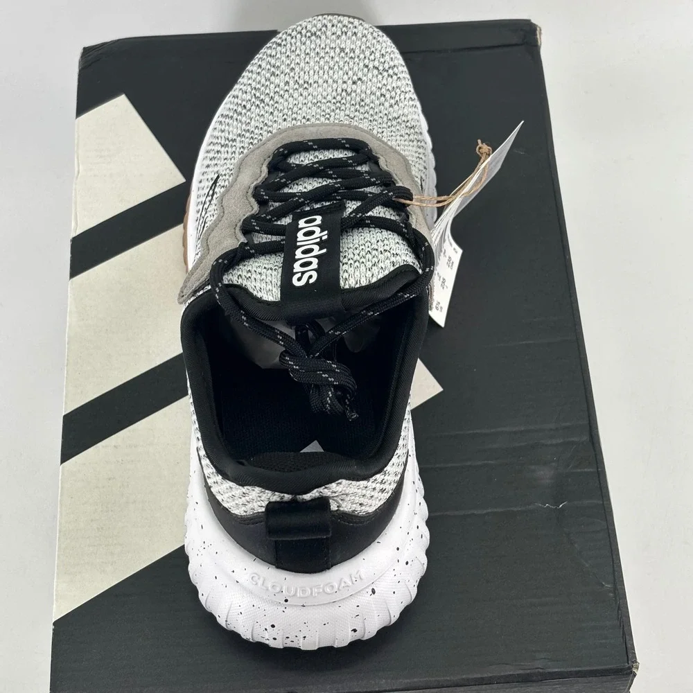 Adidas Kaptir Flow 2.0 Women 6.5 White Black Knit Cloudfoam JR8505 NIB Running